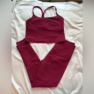 Burgundy Beyond Yoga Two-Piece Active Set - Crop Tank & Leggings